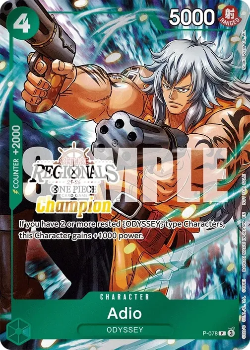 Carte One Piece anglaise P-078 Adio (version 2)