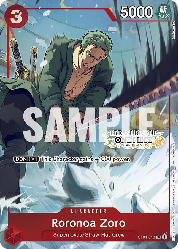 Carte One Piece anglaise Roronoa Zoro ST01-013 SR