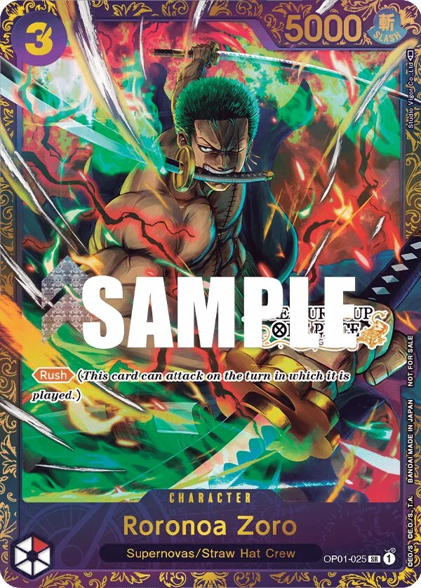 Carte One Piece anglaise Roronoa Zoro OP01-025 SR
