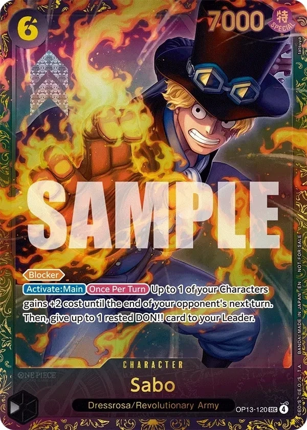 Carte One Piece anglaise Sabo OP13-120 SEC