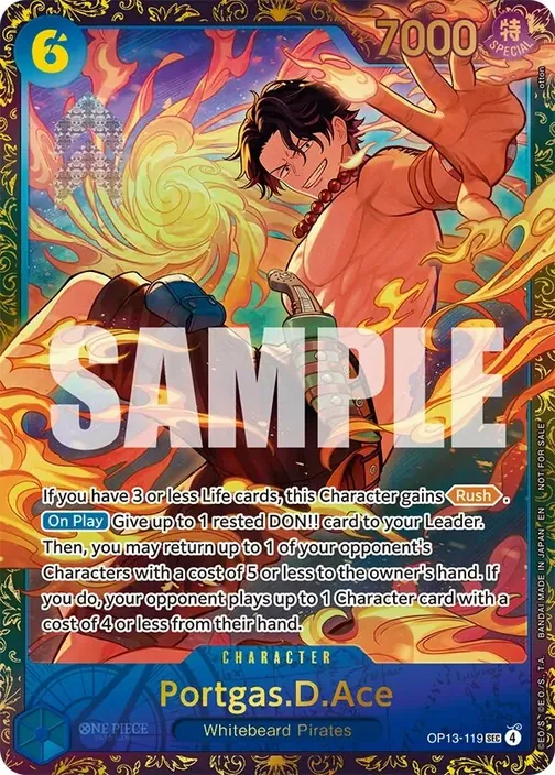 Carte One Piece anglaise OP13-119 Portgas.D.Ace