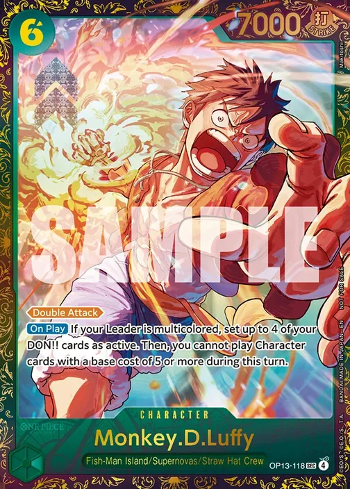 Carte One Piece anglaise OP13-118 Monkey.D.Luffy
