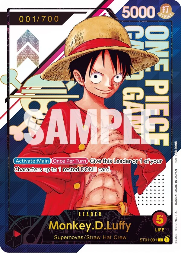 Carte One Piece anglaise Monkey.D.Luffy ST01-001 L