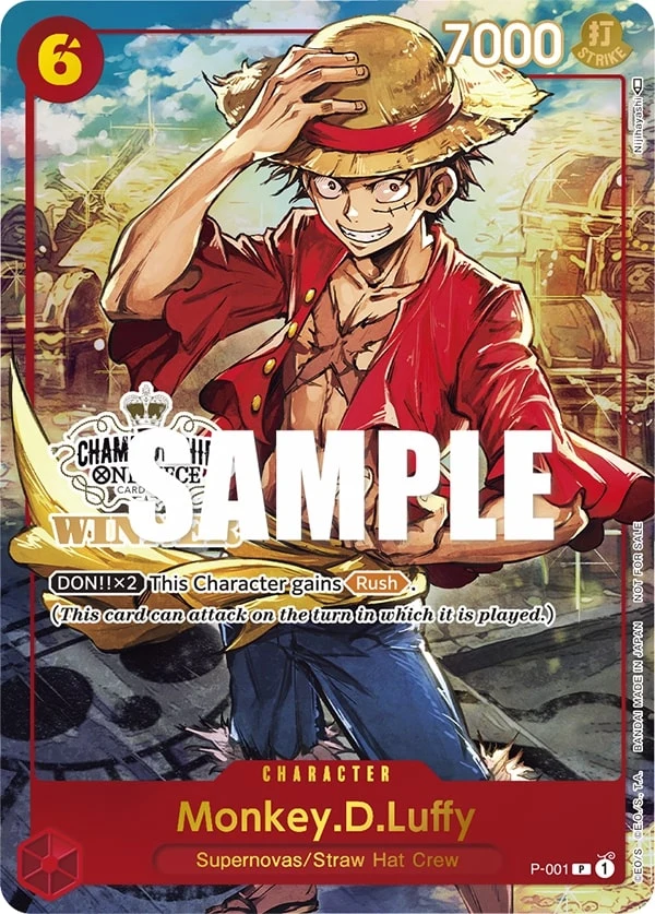 Carte One Piece anglaise Monkey.D.Luffy P-001 P
