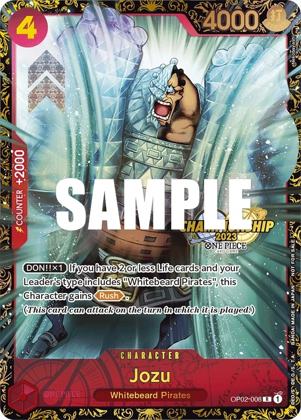 Carte One Piece anglaise Jozu OP02-008 R