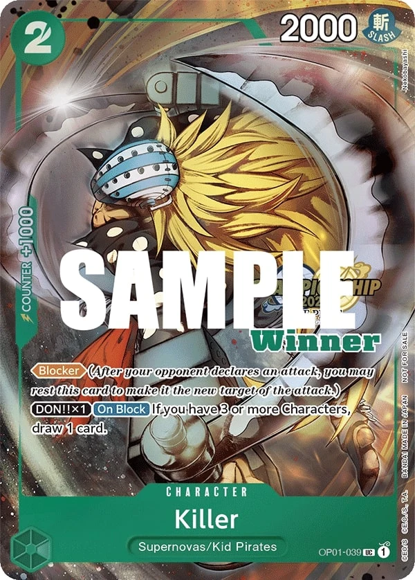 Carte One Piece anglaise Killer OP01-039 UC
