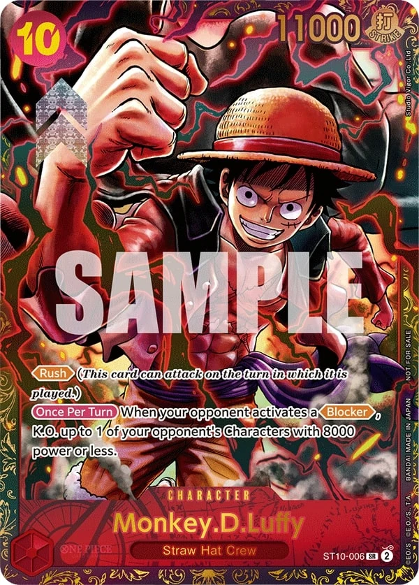 Carte One Piece anglaise Monkey.D.Luffy ST10-006 SR