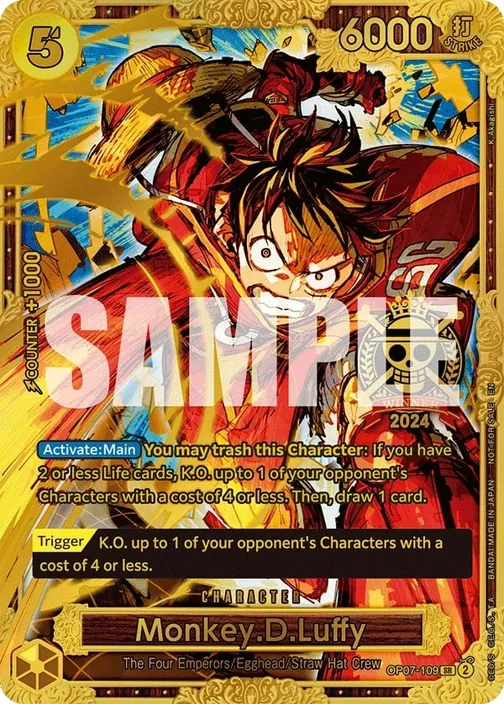 Carte One Piece anglaise OP07-109 Monkey.D.Luffy