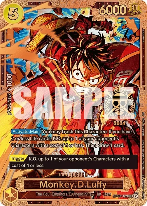 Carte One Piece anglaise OP07-109 Monkey.D.Luffy (version 3)
