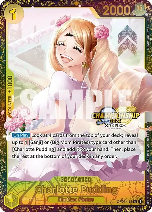 Carte One Piece anglaise OP03-112 Charlotte Pudding (version 2)