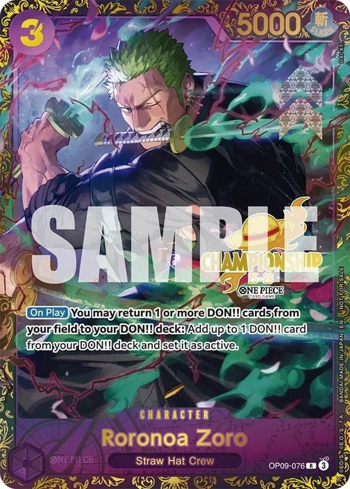Carte One Piece anglaise OP09-076 Roronoa Zoro