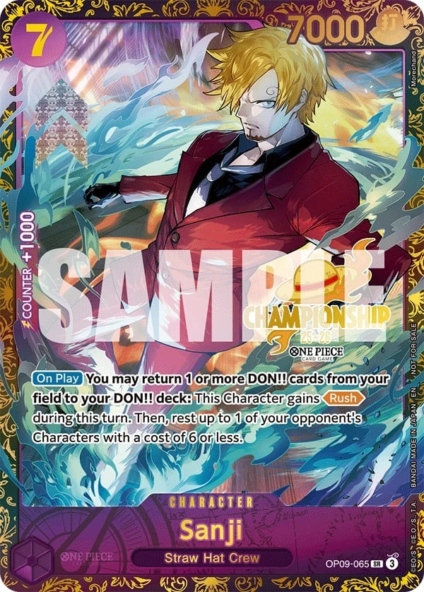 Carte One Piece anglaise Sanji OP09-065 SR