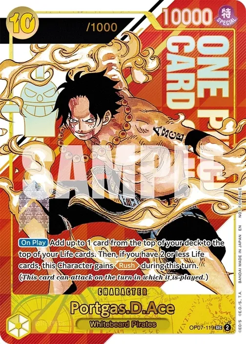 Carte One Piece anglaise OP07-119 Portgas.D.Ace