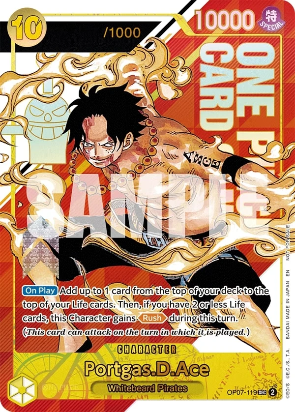 Carte One Piece anglaise Portgas.D.Ace OP07-119 SEC