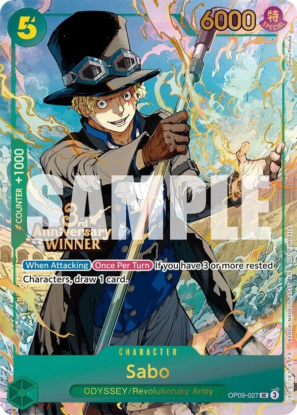 Carte One Piece anglaise Sabo OP09-027 UC