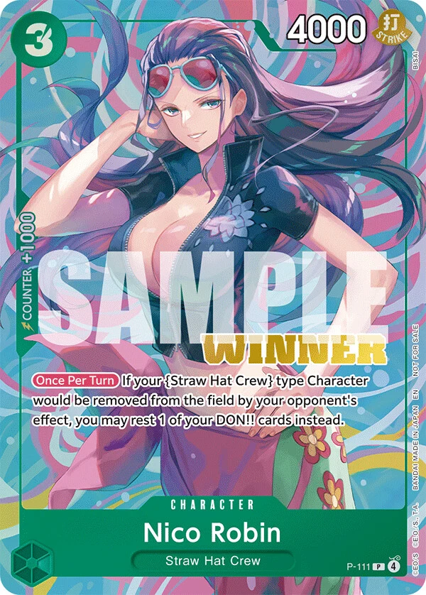 Carte One Piece anglaise Nico Robin P-111 P