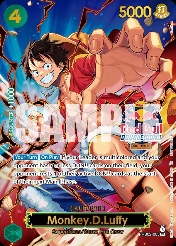 Carte One Piece anglaise Monkey.D.Luffy PRB02-005 SR