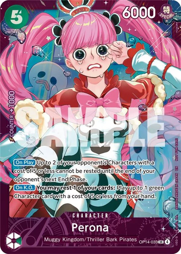 Carte One Piece anglaise Perona OP14-033 SR