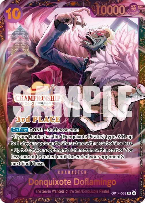 Carte One Piece anglaise OP14-069 Donquixote Doflamingo (version 3)
