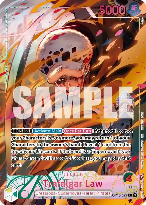 Carte One Piece anglaise OP10-022 Trafalgar Law