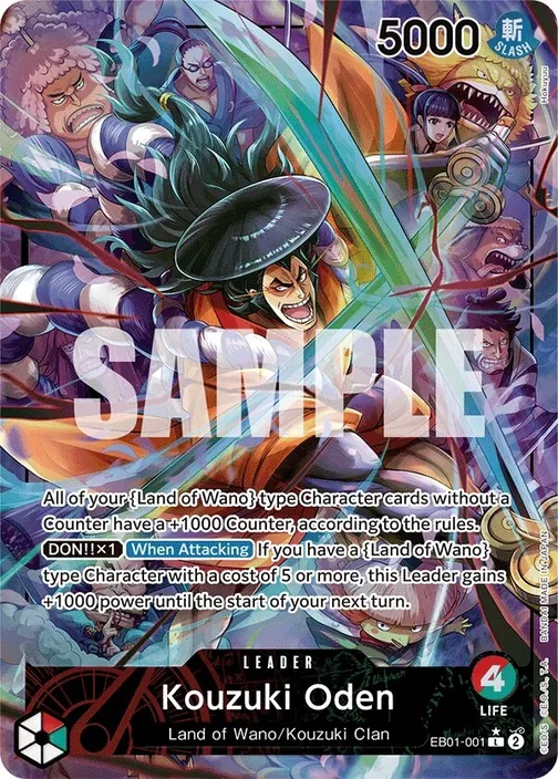 Carte One Piece anglaise EB01-001 Kouzuki Oden (version 2)