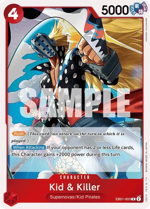 Carte One Piece anglaise EB01-003 Kid & Killer