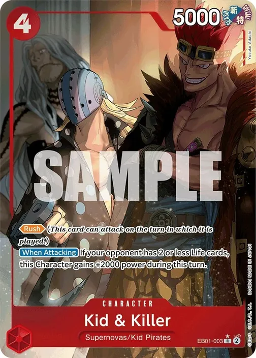 Carte One Piece anglaise EB01-003 Kid & Killer (version 2)