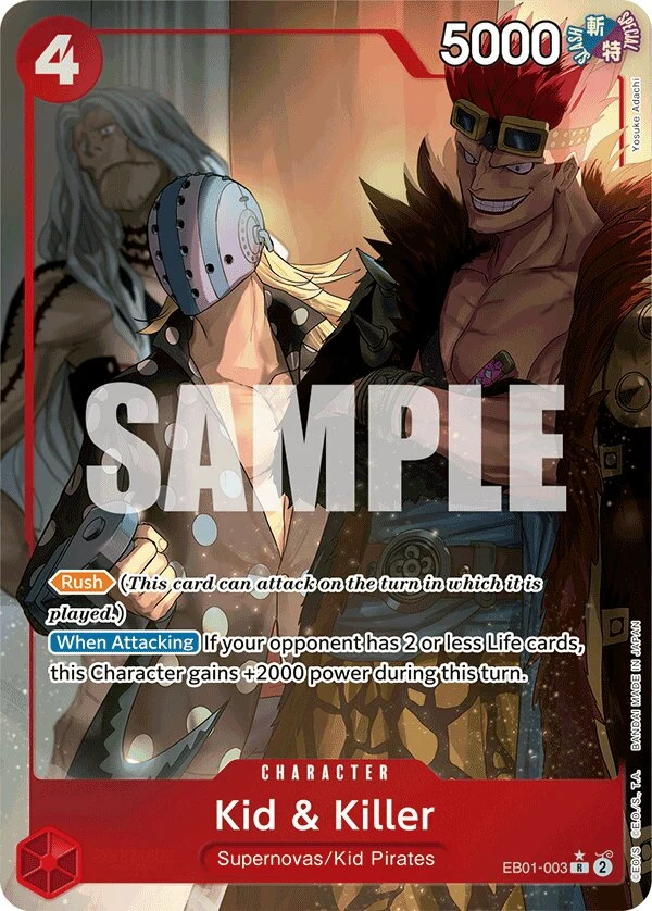 Carte One Piece anglaise Kid & Killer EB01-003 R