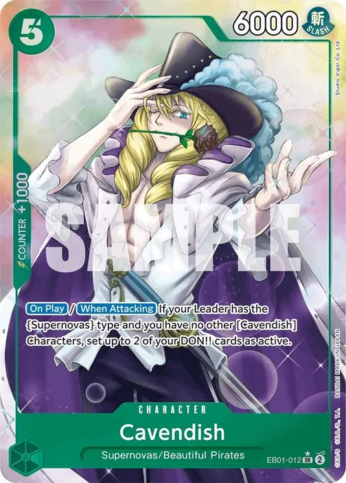Carte One Piece anglaise EB01-012 Cavendish (version 2)