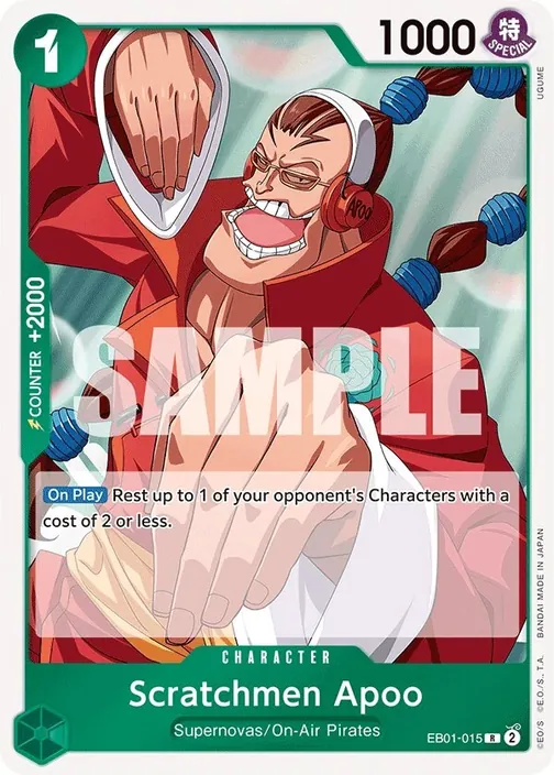 Carte One Piece anglaise EB01-015 Scratchmen Apoo