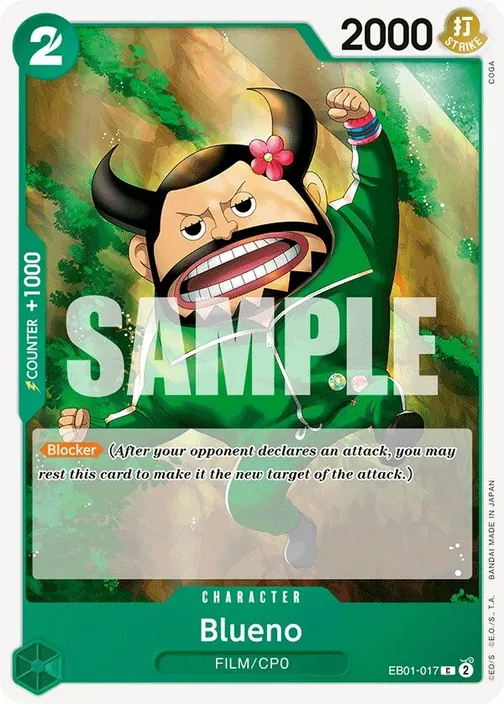 Carte One Piece anglaise EB01-017 Blueno