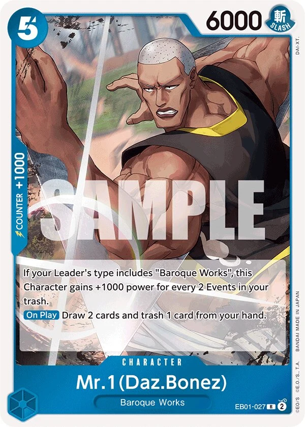 Carte One Piece anglaise Mr.1(Daz.Bonez) EB01-027 R