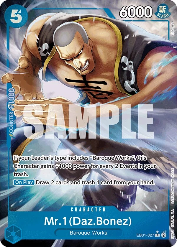 Carte One Piece anglaise Mr.1(Daz.Bonez) EB01-027 R