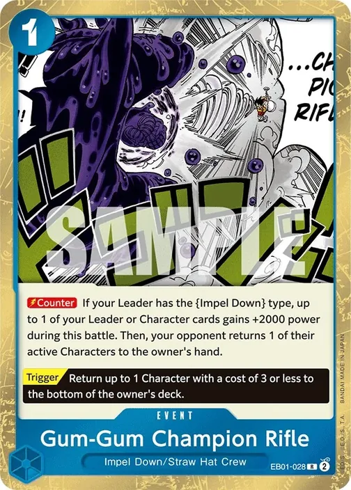 Carte One Piece anglaise EB01-028 Gum-Gum Champion Rifle