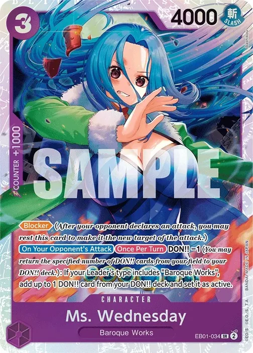 Carte One Piece anglaise EB01-034 Ms. Wednesday