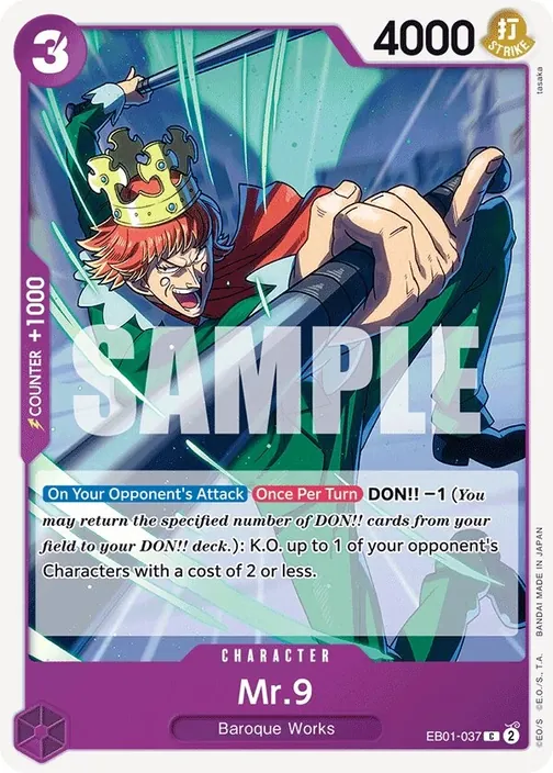 Carte One Piece anglaise EB01-037 Mr.9