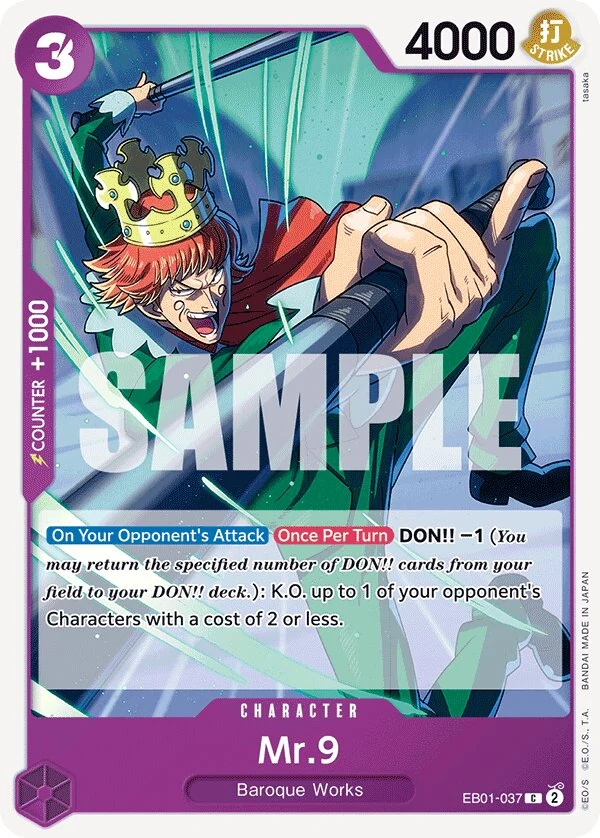 Carte One Piece anglaise Mr.9 EB01-037 C