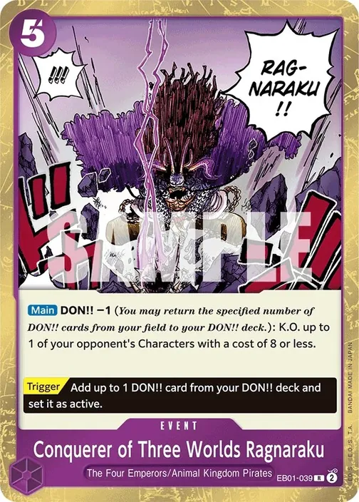 Carte One Piece anglaise EB01-039 Conquerer of Three Worlds Ragnaraku