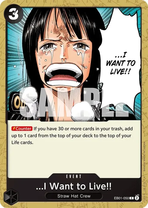Carte One Piece anglaise EB01-050 ...I Want to Live!!