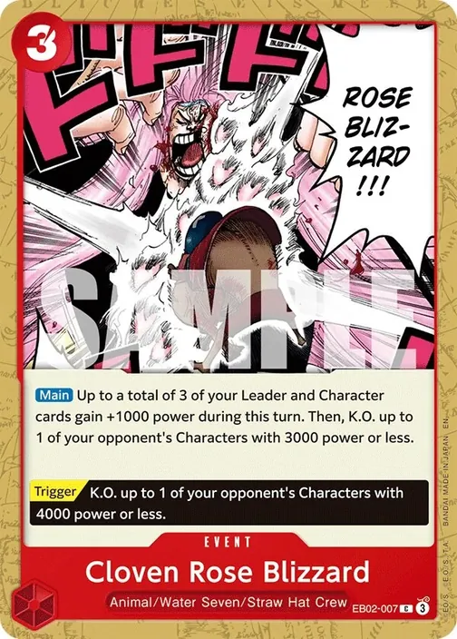 Carte One Piece anglaise EB02-007 Cloven Rose Blizzard
