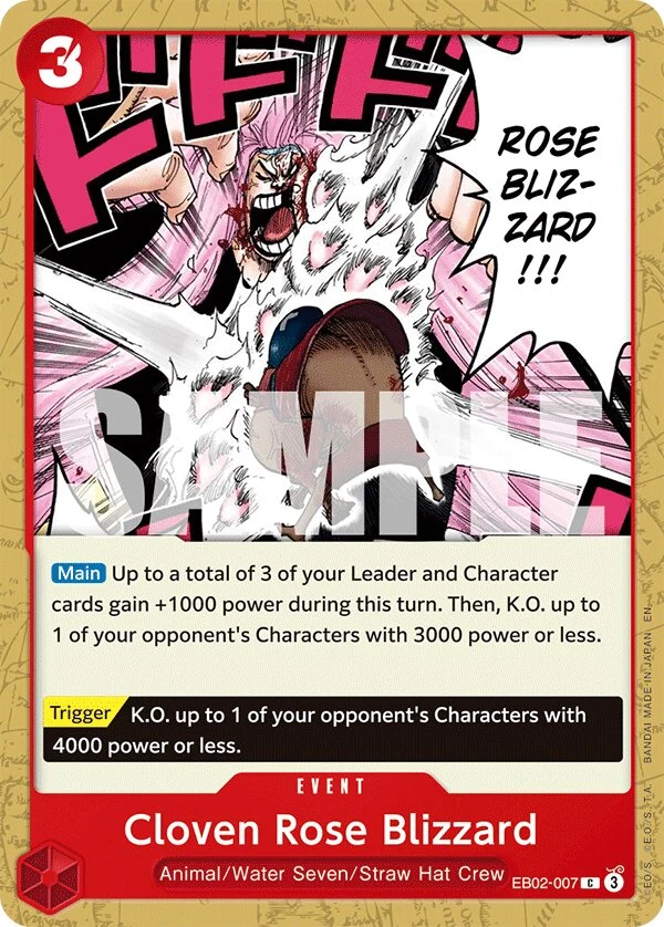 Carte One Piece anglaise Cloven Rose Blizzard EB02-007 C