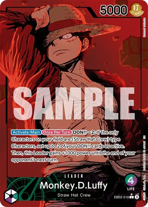 Carte One Piece anglaise EB02-010 Monkey.D.Luffy (version 2)