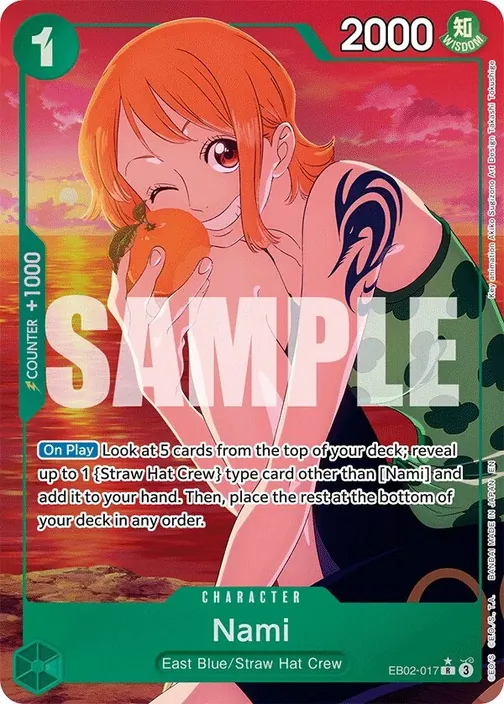 Carte One Piece anglaise EB02-017 Nami (version 2)