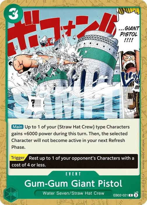 Carte One Piece anglaise EB02-021 Gum-Gum Giant Pistol