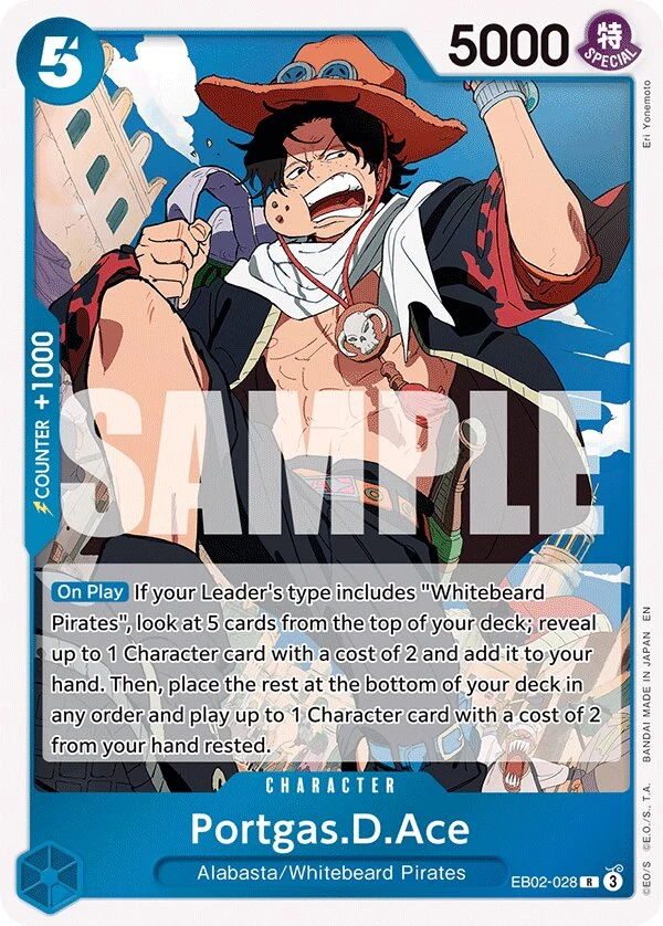 Carte One Piece anglaise Portgas.D.Ace EB02-028 R