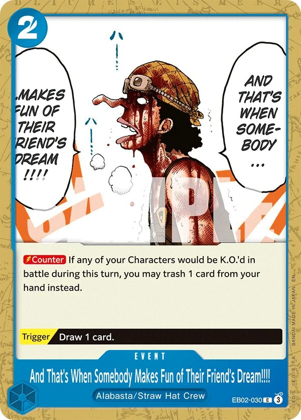 Carte One Piece anglaise And That's When Somebody Makes Fun of Their Friend's Dream!!!! EB02-030 C