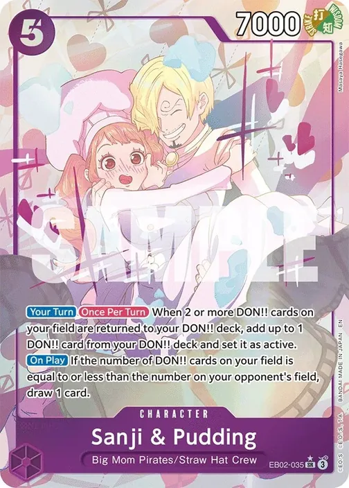 Carte One Piece anglaise EB02-035 Sanji & Pudding (version 2)
