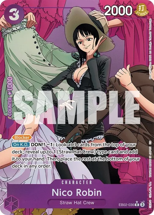 Carte One Piece anglaise EB02-036 Nico Robin (version 2)
