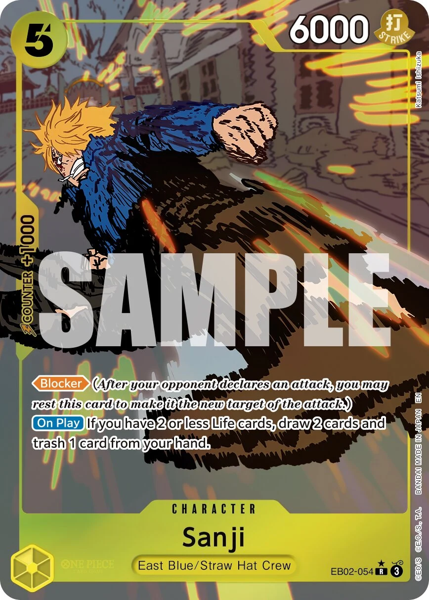 Carte One Piece anglaise Sanji EB02-054 R