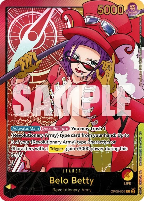 Carte One Piece anglaise OP05-002 Belo Betty (version 3)